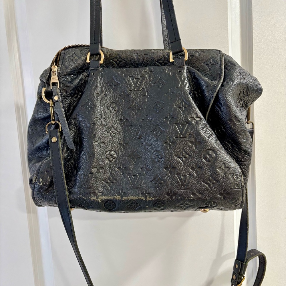 Vintage Black Embossed Satchel - Picture 12 of 16